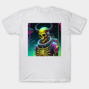 Square Format Skull Spaceman Vaporwave T-Shirt